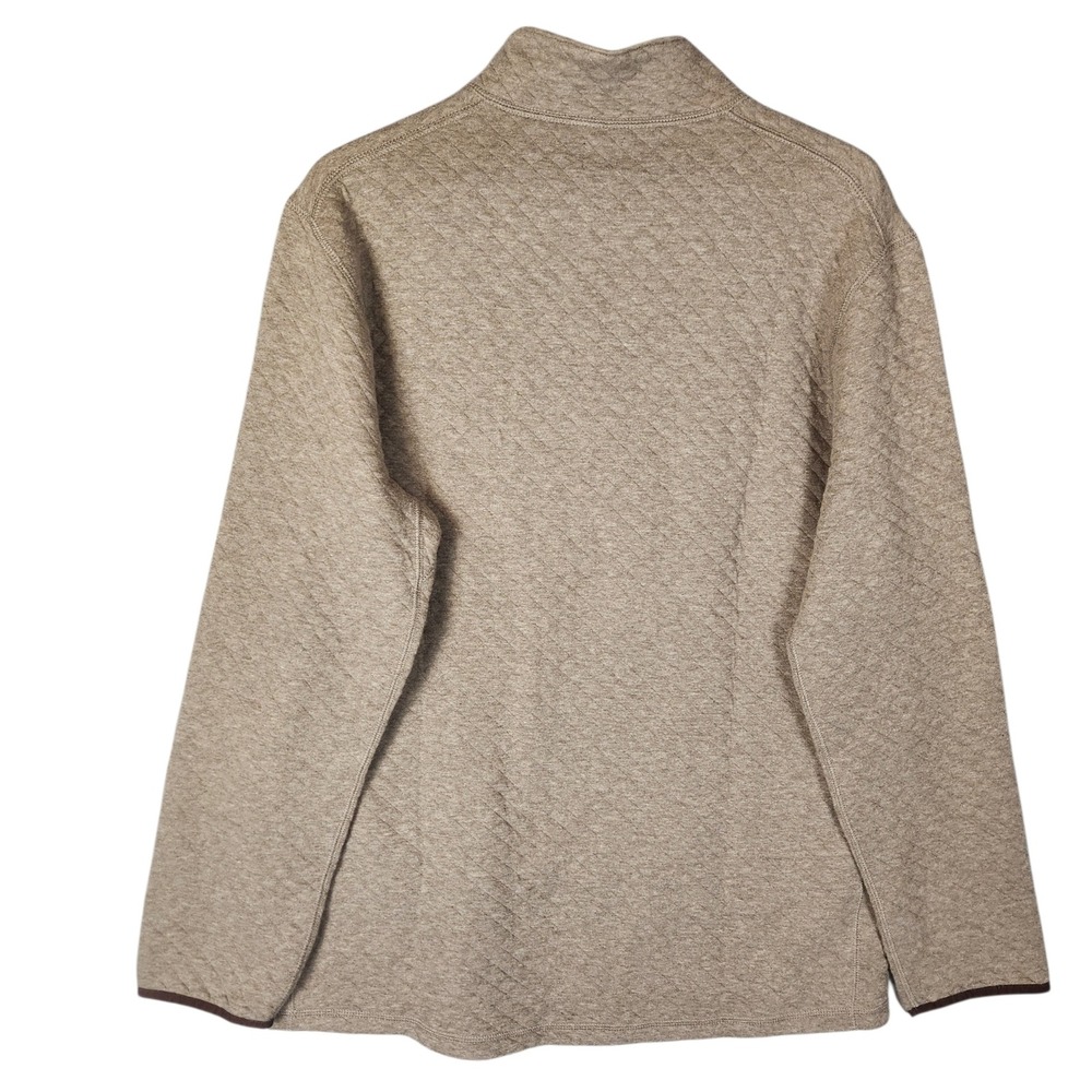 J. Crew Quilted Quarter-Zip Pullover Men's XL Tan Cotton Sweater NWT - Picture 2 of 9